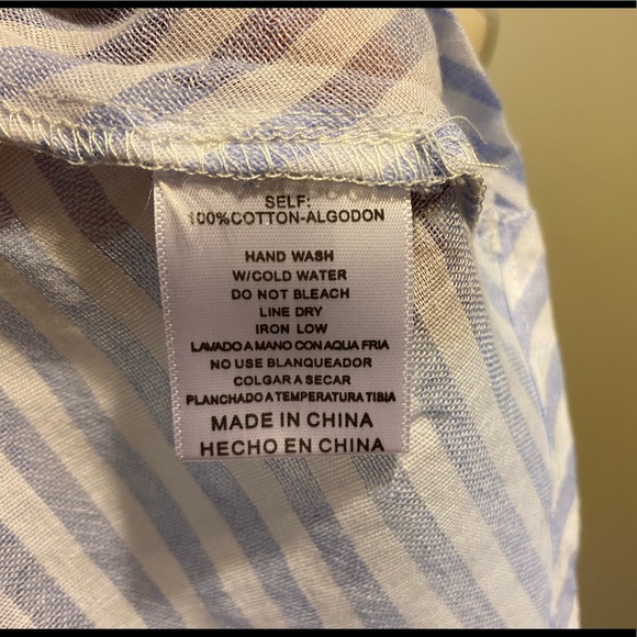 Listicle Blue & White Striped cold shoulder top - Picture 5 of 8